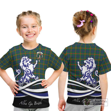 Aiton Tartan Kid T-Shirt with Alba Gu Brath Regal Lion Emblem - Tartan Vibes Clothing