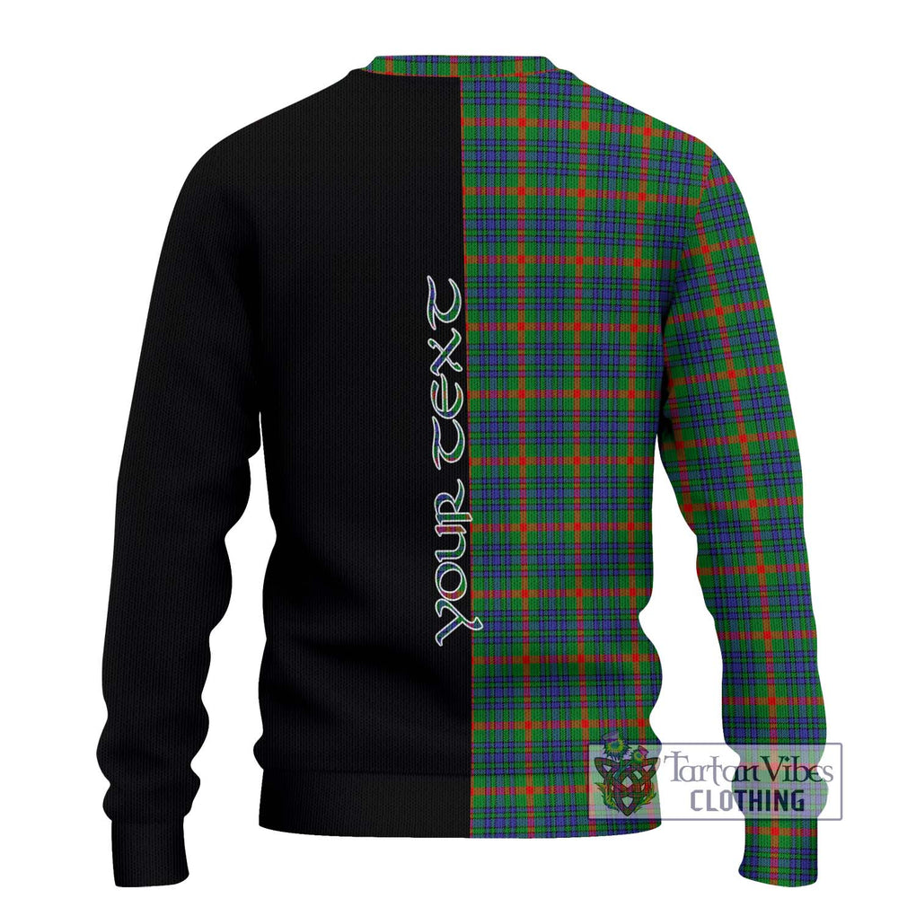 Aiton Tartan Knitted Sweater with Family Crest and Half Of Me Style - Tartanvibesclothing Shop