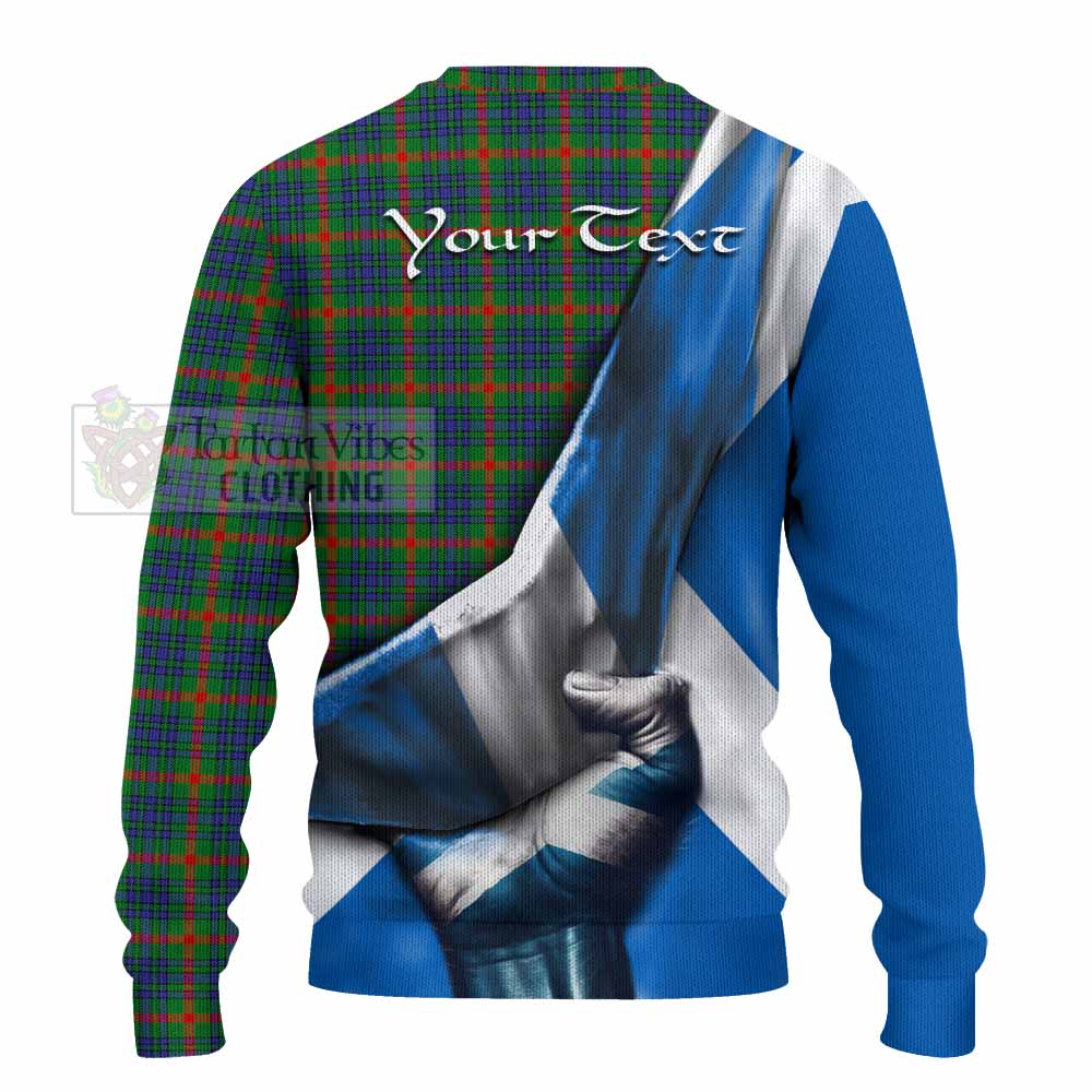 Tartan Vibes Clothing Aiton Tartan Knitted Sweater with Family Crest Scotland Patriotic Style