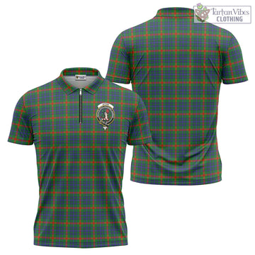 Aiton Tartan Zipper Polo Shirt with Family Crest