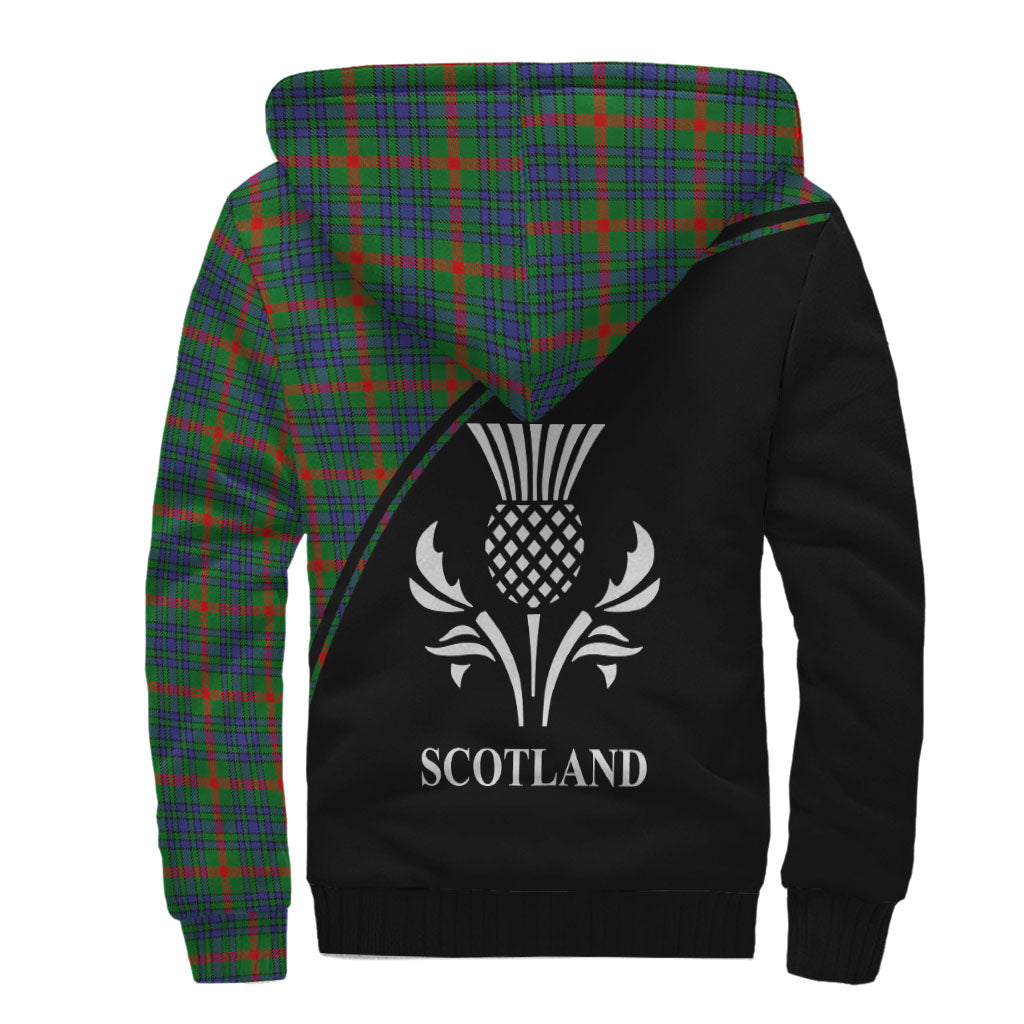 Aiton Tartan Sherpa Hoodie with Family Crest Curve Style - Tartanvibesclothing