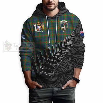 Aiton Crest Tartan Hoodie with New Zealand Silver Fern Half Style