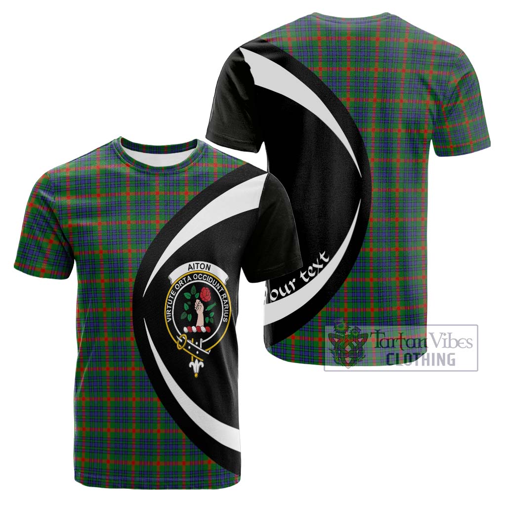 Tartan Vibes Clothing Aiton Tartan Cotton T-shirt with Family Crest Circle Style