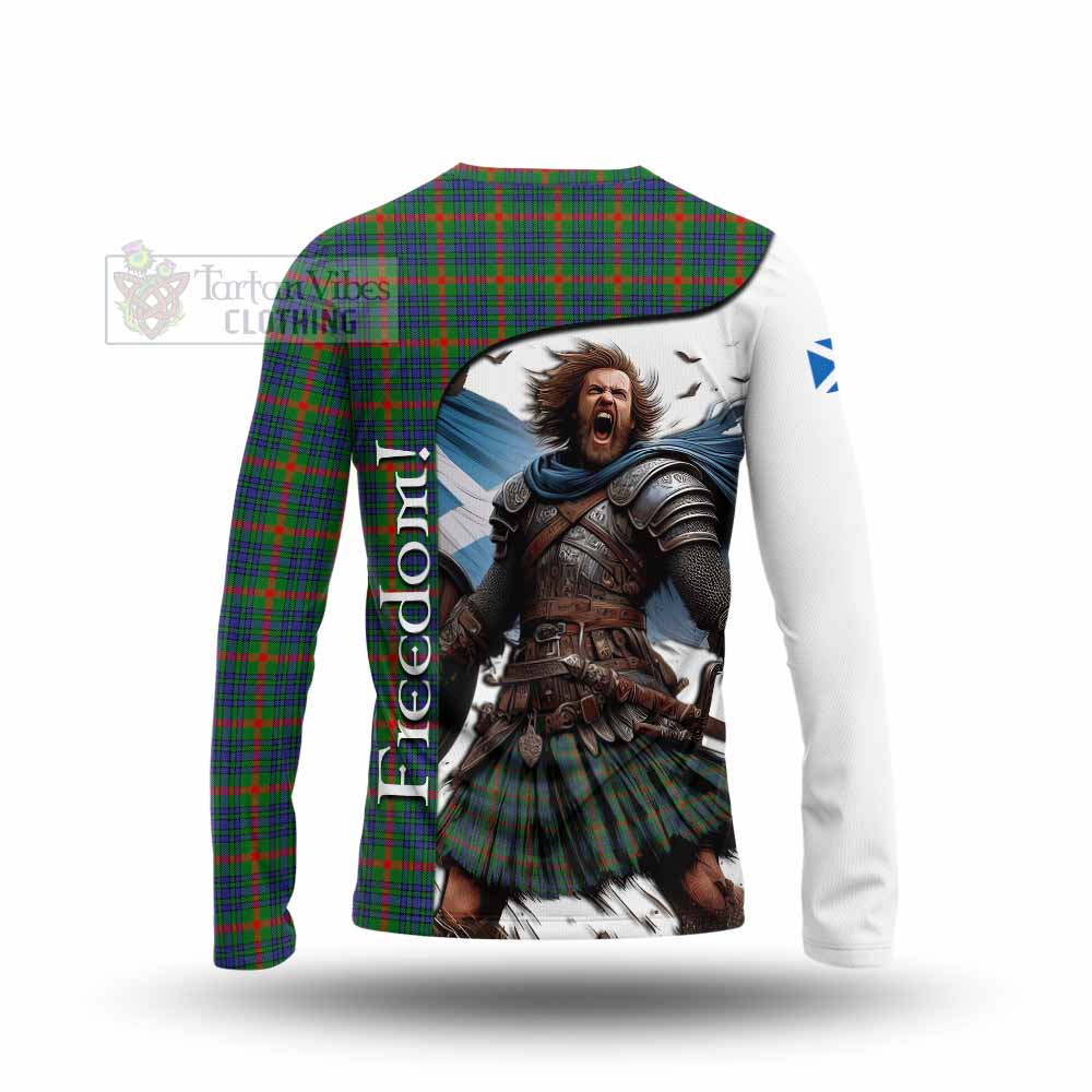 Tartan Vibes Clothing Aiton Crest Tartan Long Sleeve T-Shirt Inspired by the Freedom of Scottish Warrior