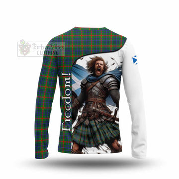 Aiton Crest Tartan Long Sleeve T-Shirt Inspired by the Freedom of Scottish Warrior