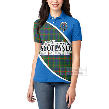 Aiton Family Crest Tartan Women's Polo Shirt Celebrate Saint Andrew's Day in Style