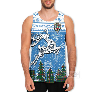 Aiton Clan Christmas Men's Tank Top Celtic Reindeer Style