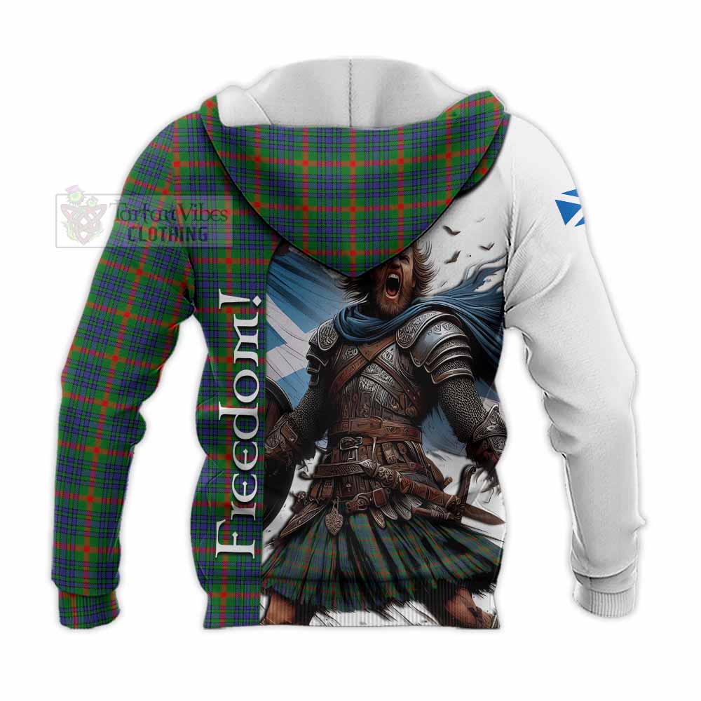 Tartan Vibes Clothing Aiton Crest Tartan Knitted Hoodie Inspired by the Freedom of Scottish Warrior