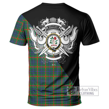 Aiton Tartan T-Shirt with Family Crest and Military Logo Style