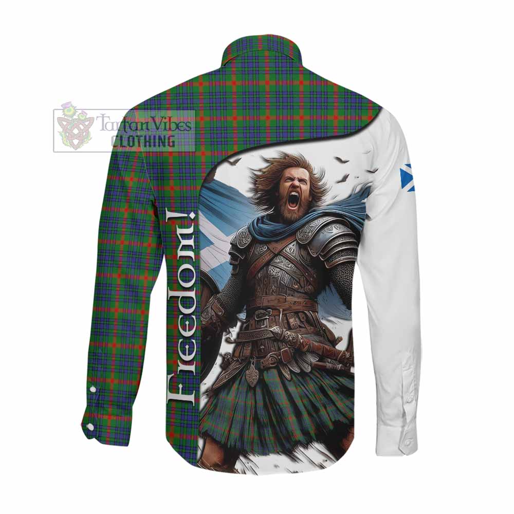 Tartan Vibes Clothing Aiton Crest Tartan Long Sleeve Button Shirt Inspired by the Freedom of Scottish Warrior