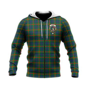 Aiton Tartan Knitted Hoodie with Family Crest