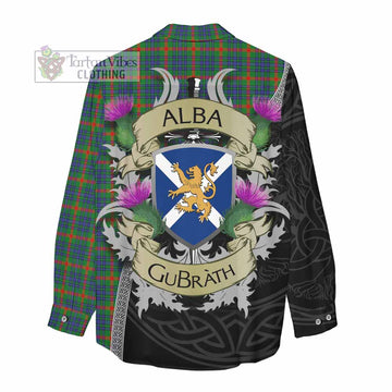 Aiton Tartan Family Crest Women's Casual Shirt Lion Rampant Royal Thistle Shield Celtic Inspired - Tartan Vibes Clothing