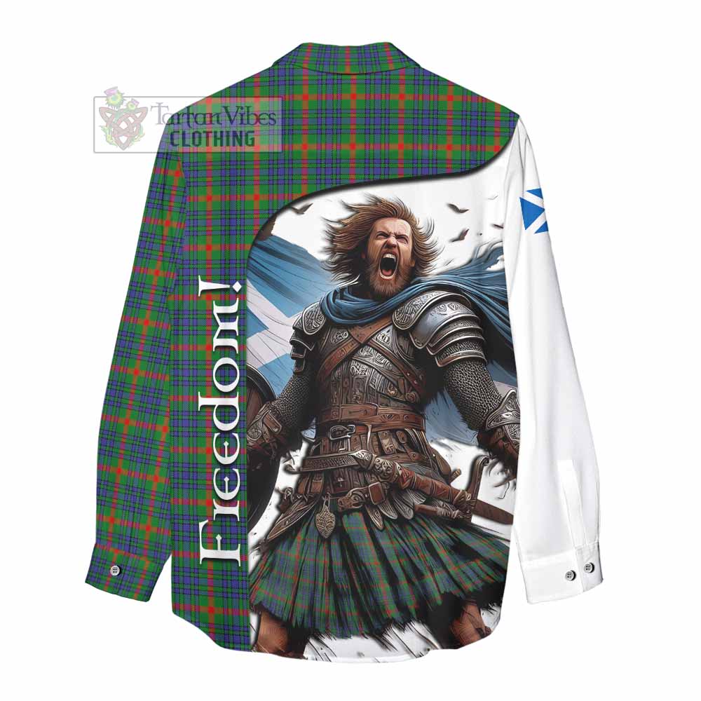 Tartan Vibes Clothing Aiton Crest Tartan Women's Casual Shirt Inspired by the Freedom of Scottish Warrior