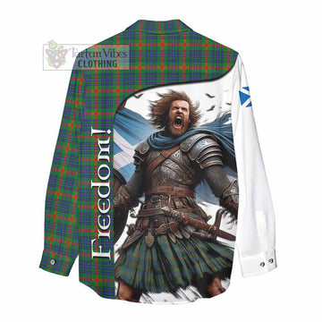 Aiton Crest Tartan Women's Casual Shirt Inspired by the Freedom of Scottish Warrior