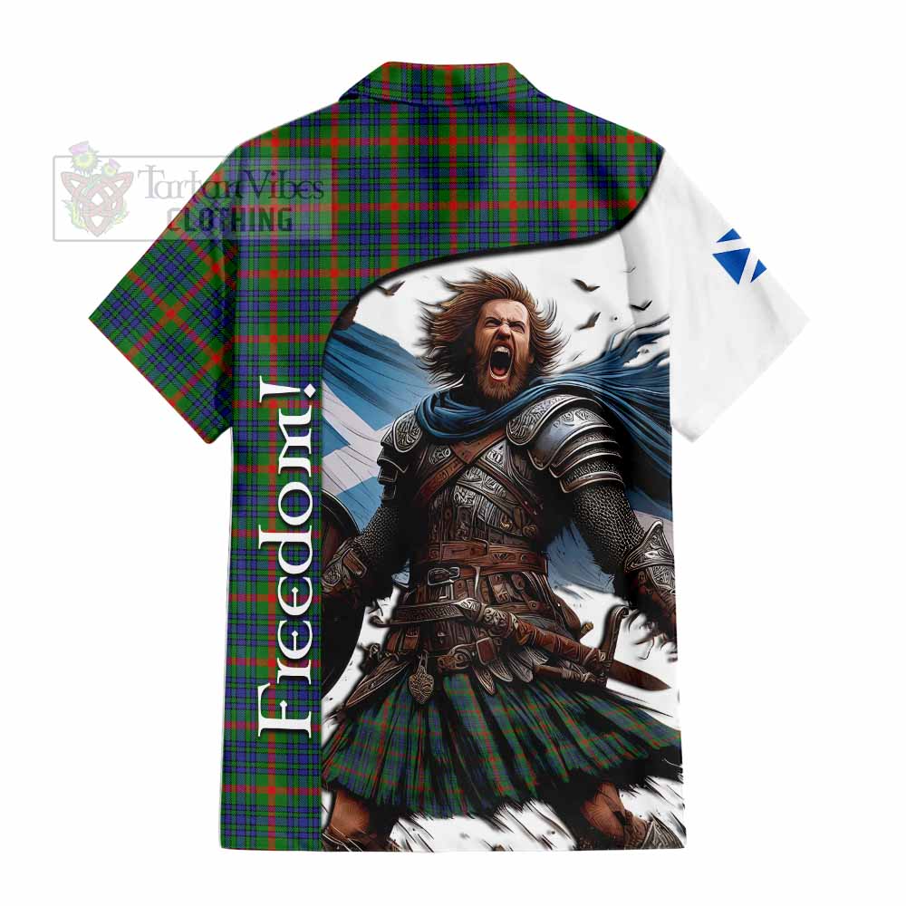 Tartan Vibes Clothing Aiton Crest Tartan Short Sleeve Button Shirt Inspired by the Freedom of Scottish Warrior