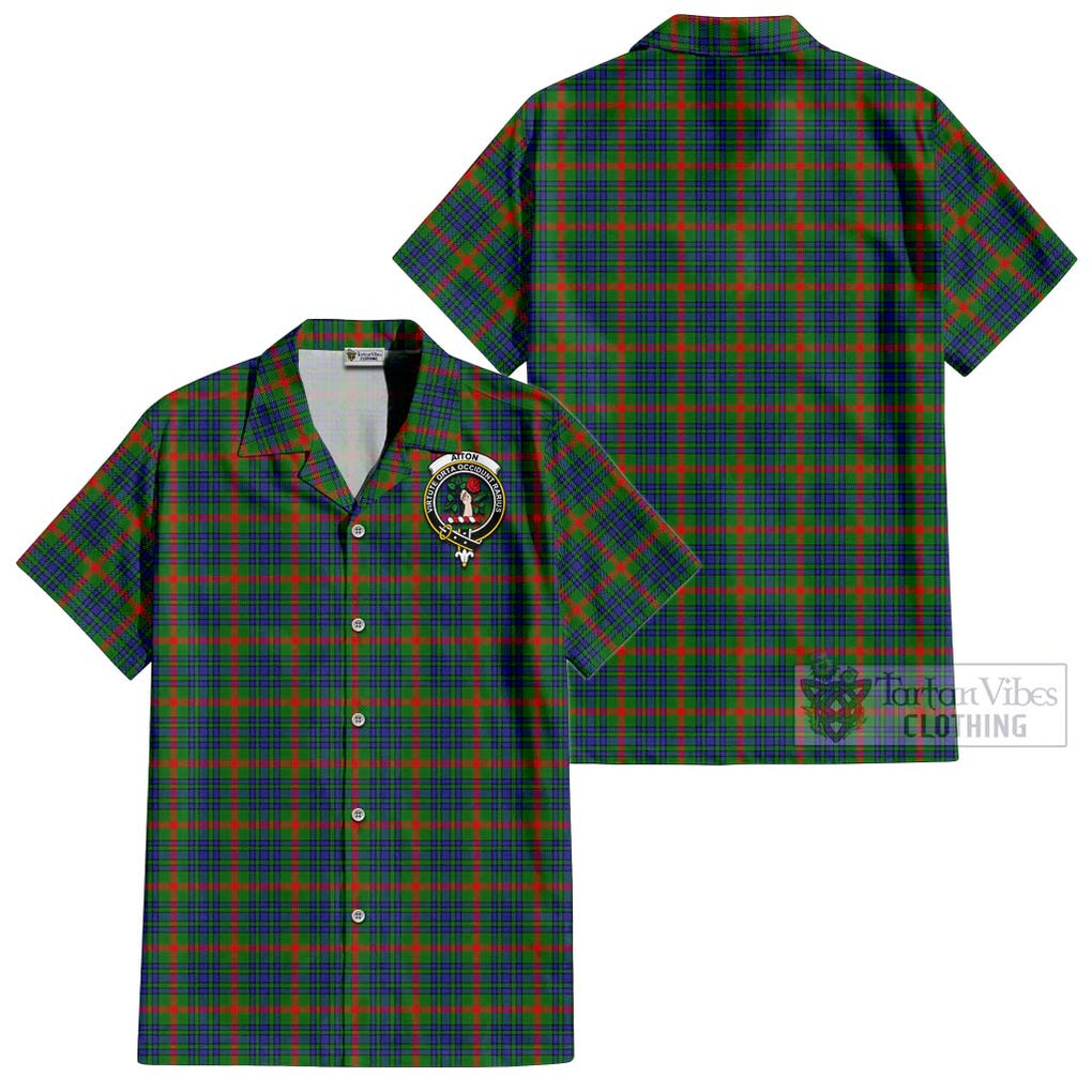 Aiton Tartan Cotton Hawaiian Shirt with Family Crest Kid - Tartan Vibes Clothing