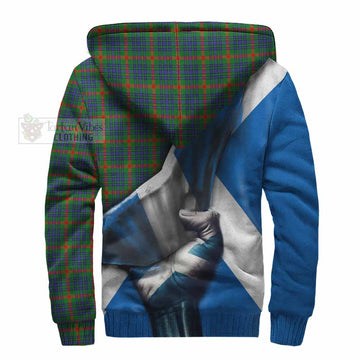 Aiton Tartan Sherpa Hoodie with Family Crest Scotland Patriotic Style - Tartan Vibes Clothing