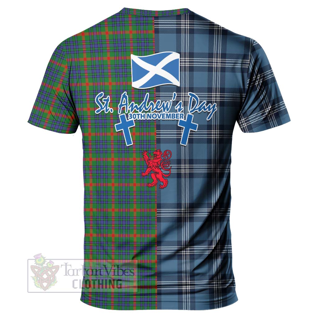 Tartan Vibes Clothing Aiton Tartan T-Shirt Happy St. Andrew's Day Half Tartan Style