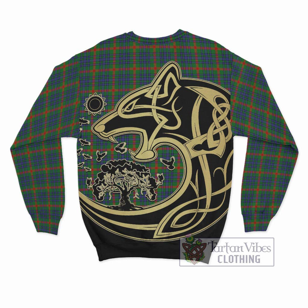 Aiton Tartan Sweatshirt with Family Crest Celtic Wolf Style - Tartan Vibes Clothing