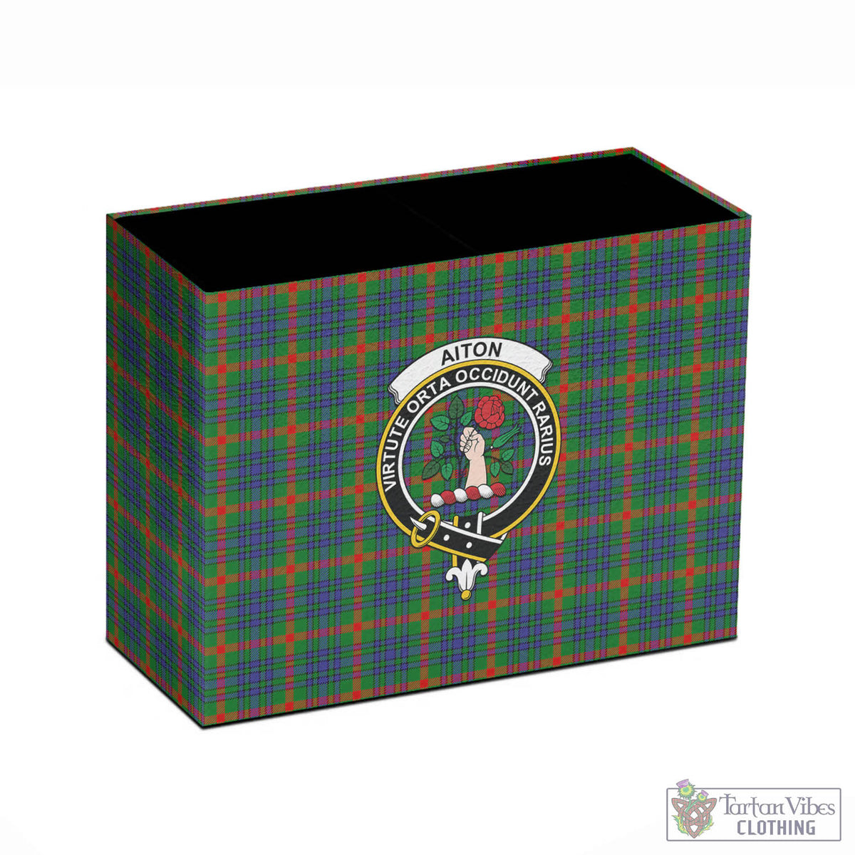 Aiton Tartan Pen Holder with Family Crest - Tartan Vibes Clothing