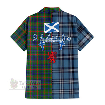 Aiton Tartan Hawaiian Shirt Happy St. Andrew's Day Half Tartan Style - Tartan Vibes Clothing