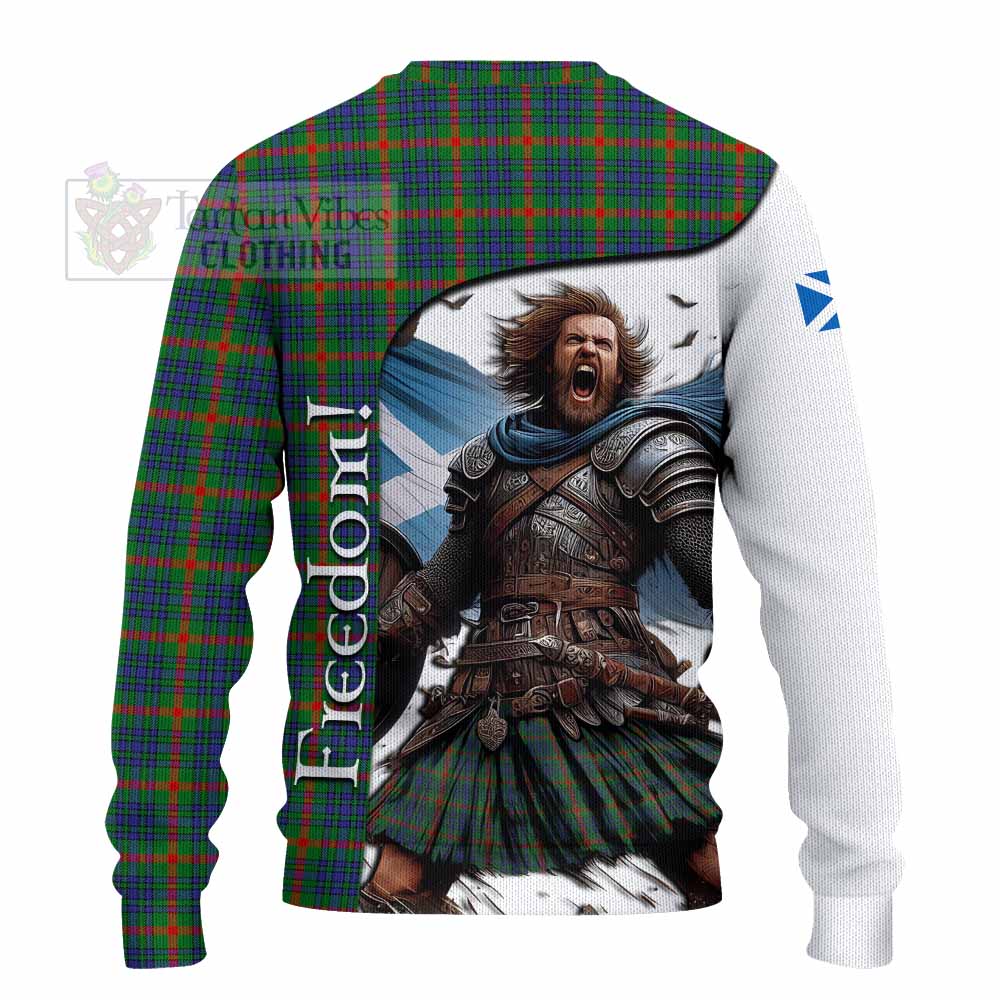 Tartan Vibes Clothing Aiton Crest Tartan Knitted Sweater Inspired by the Freedom of Scottish Warrior