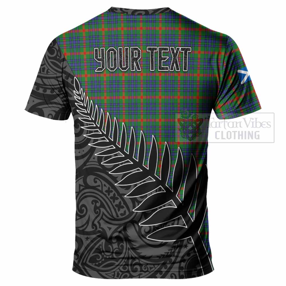 Tartan Vibes Clothing Aiton Crest Tartan T-Shirt with New Zealand Silver Fern Half Style