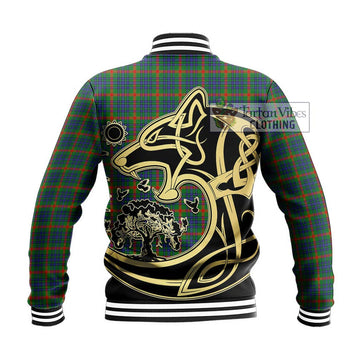 Aiton Tartan Baseball Jacket with Family Crest Celtic Wolf Style - Tartan Vibes Clothing