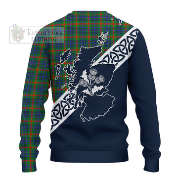 Aiton Tartan Ugly Sweater Featuring Thistle and Scotland Map