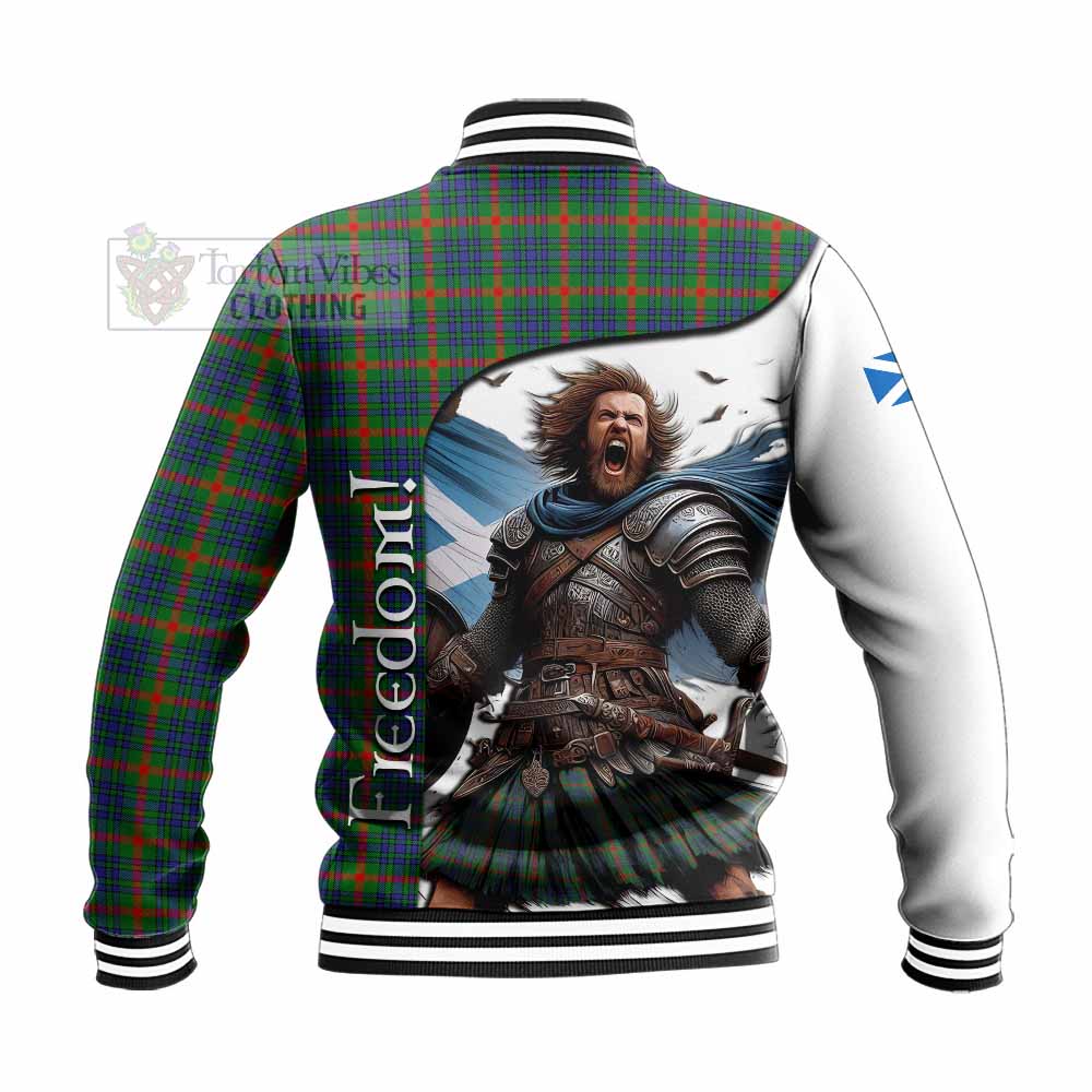 Tartan Vibes Clothing Aiton Crest Tartan Baseball Jacket Inspired by the Freedom of Scottish Warrior