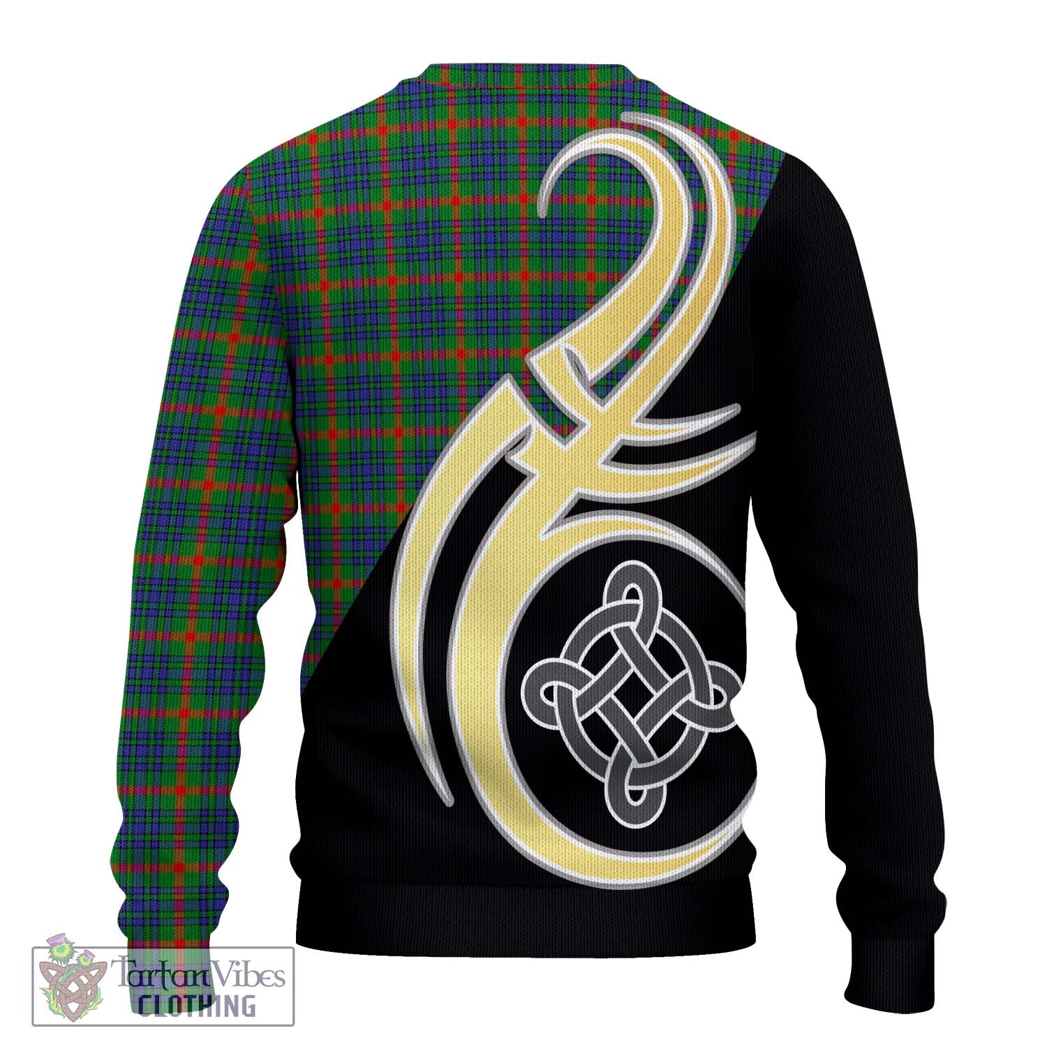 Aiton Tartan Knitted Sweater with Family Crest and Celtic Symbol Style - Tartan Vibes Clothing