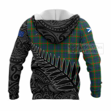 Aiton Crest Tartan Knitted Hoodie with New Zealand Silver Fern Half Style