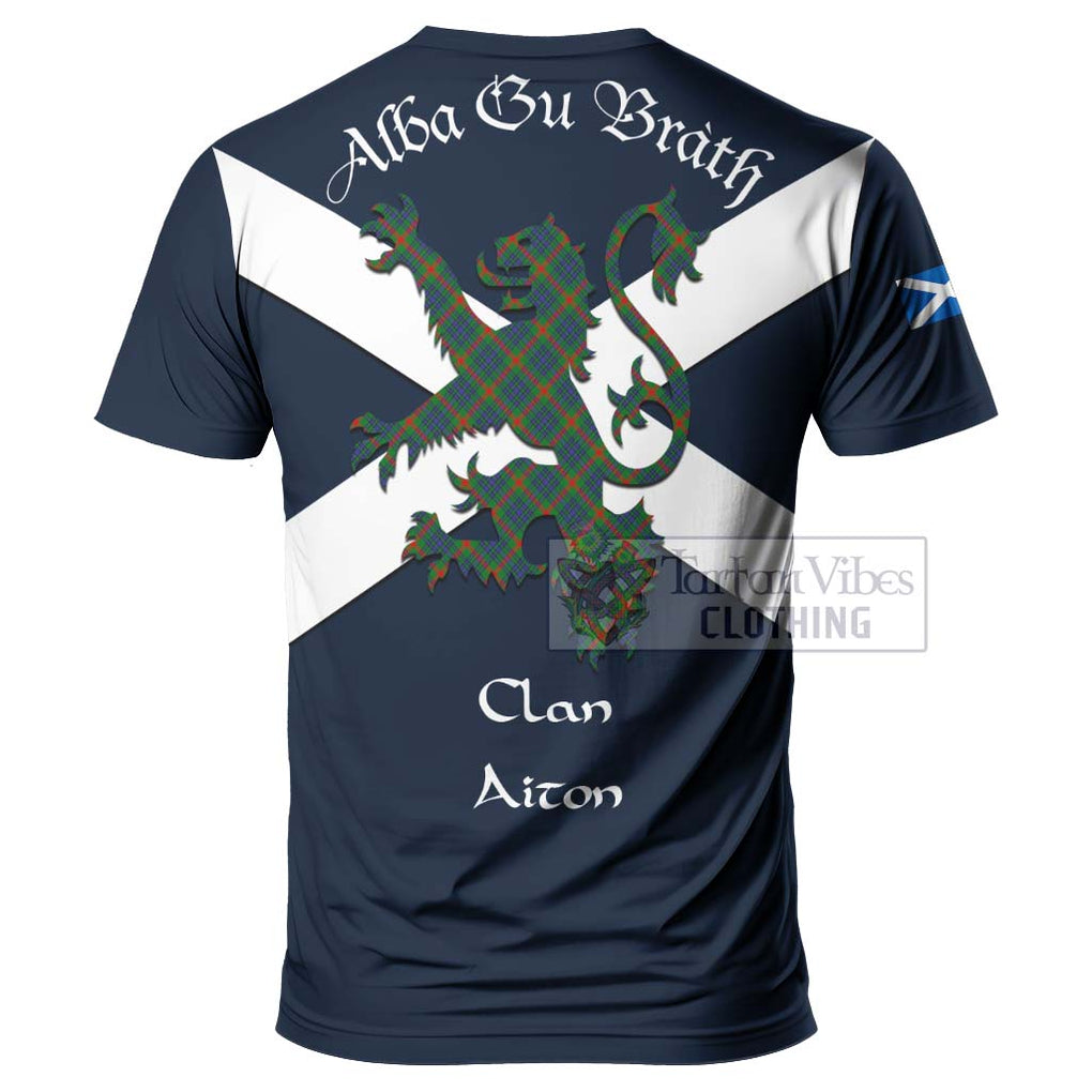 Tartan Vibes Clothing Aiton Tartan Lion Rampant T-Shirt – Proudly Display Your Heritage with Alba Gu Brath and Clan Name