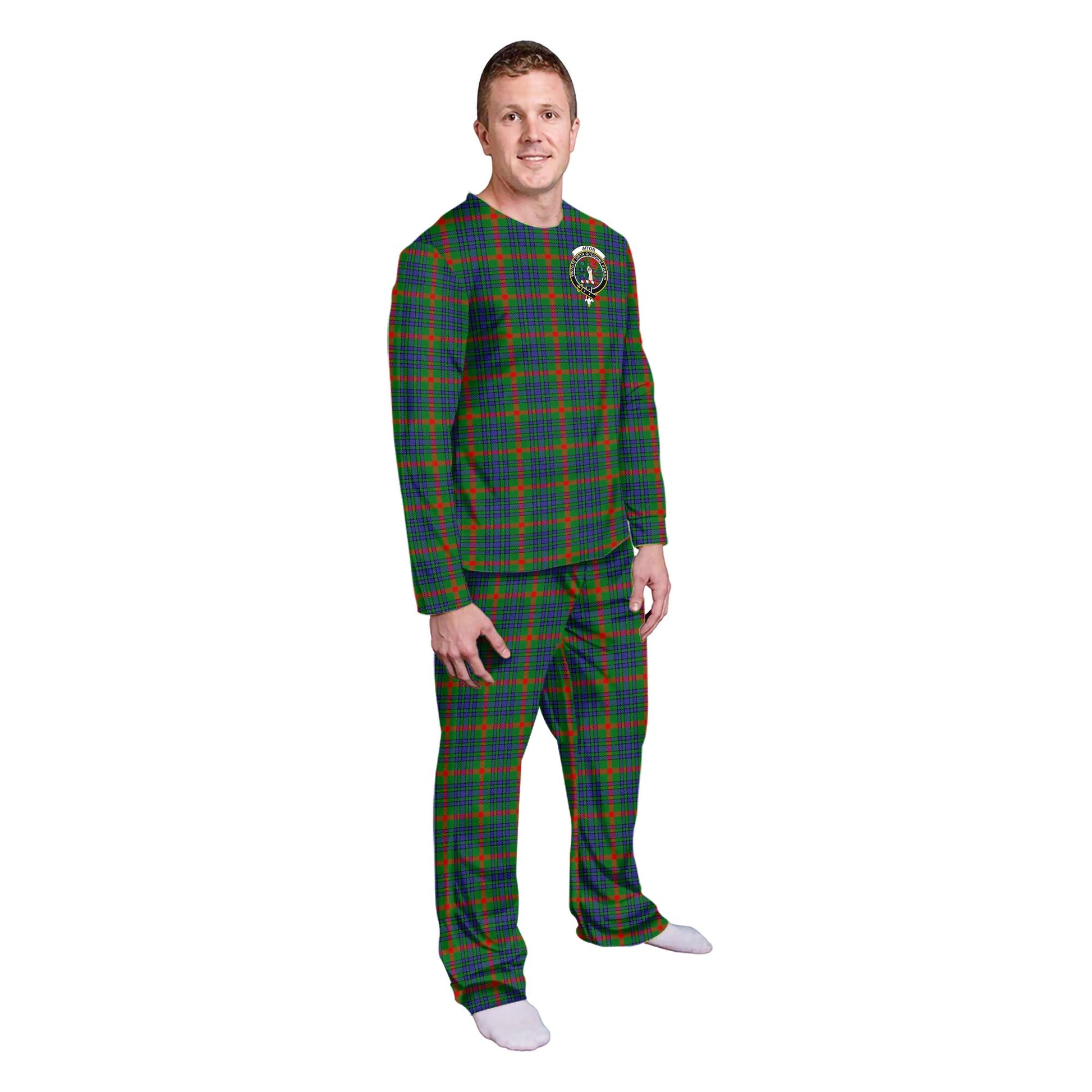 Aiton Tartan Pajamas Family Set with Family Crest - Tartan Vibes Clothing