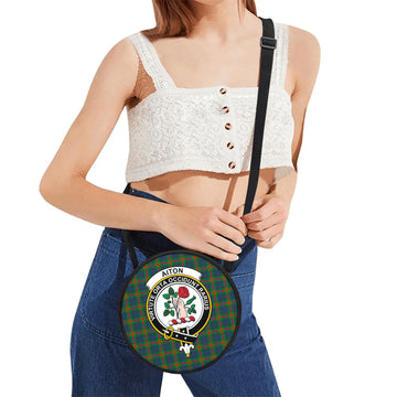 Aiton Tartan Round Satchel Bags with Family Crest