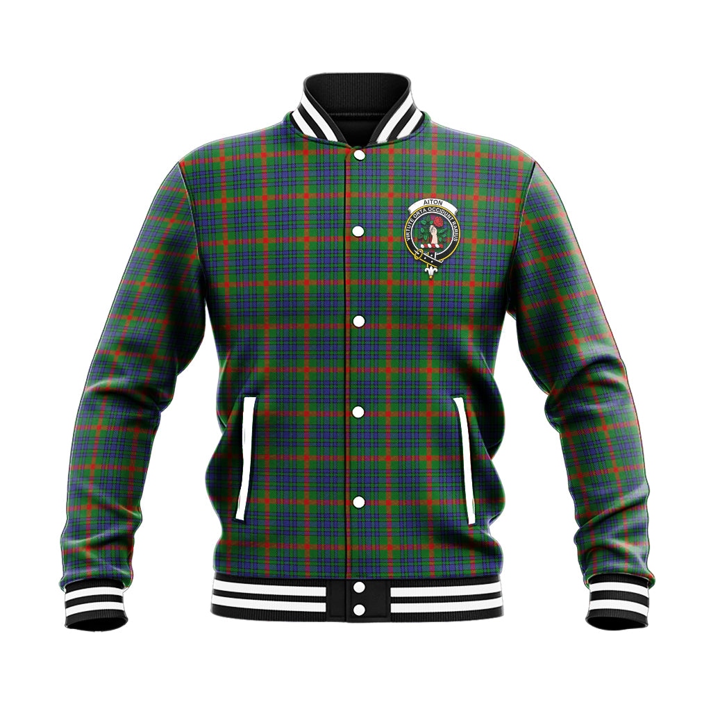 Aiton Tartan Baseball Jacket with Family Crest - Tartan Vibes Clothing