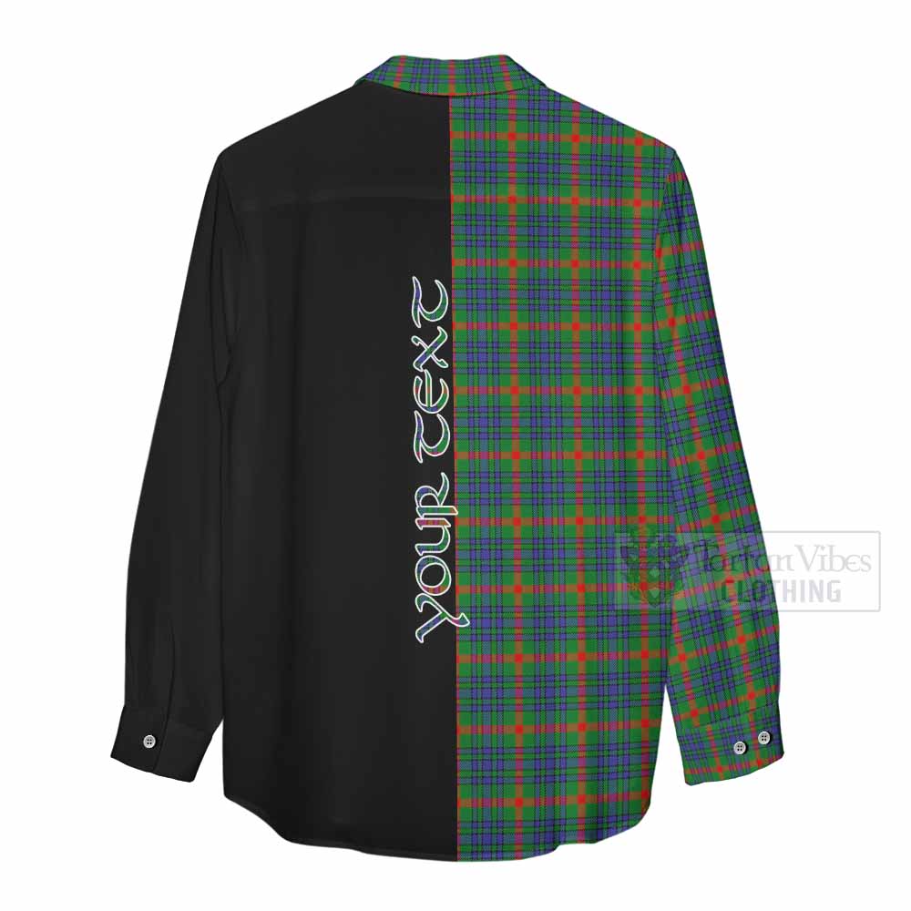 Tartan Vibes Clothing Aiton Tartan Women's Casual Shirt with Family Crest and Half Of Me Style