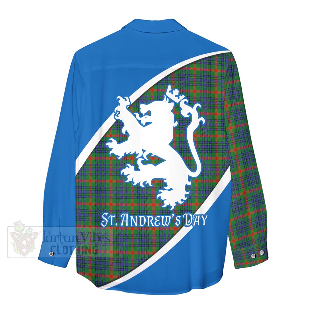 Tartan Vibes Clothing Aiton Family Crest Tartan Women's Casual Shirt Celebrate Saint Andrew's Day in Style