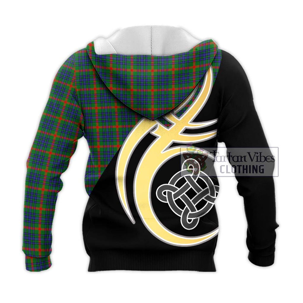 Aiton Tartan Knitted Hoodie with Family Crest and Celtic Symbol Style - Tartan Vibes Clothing