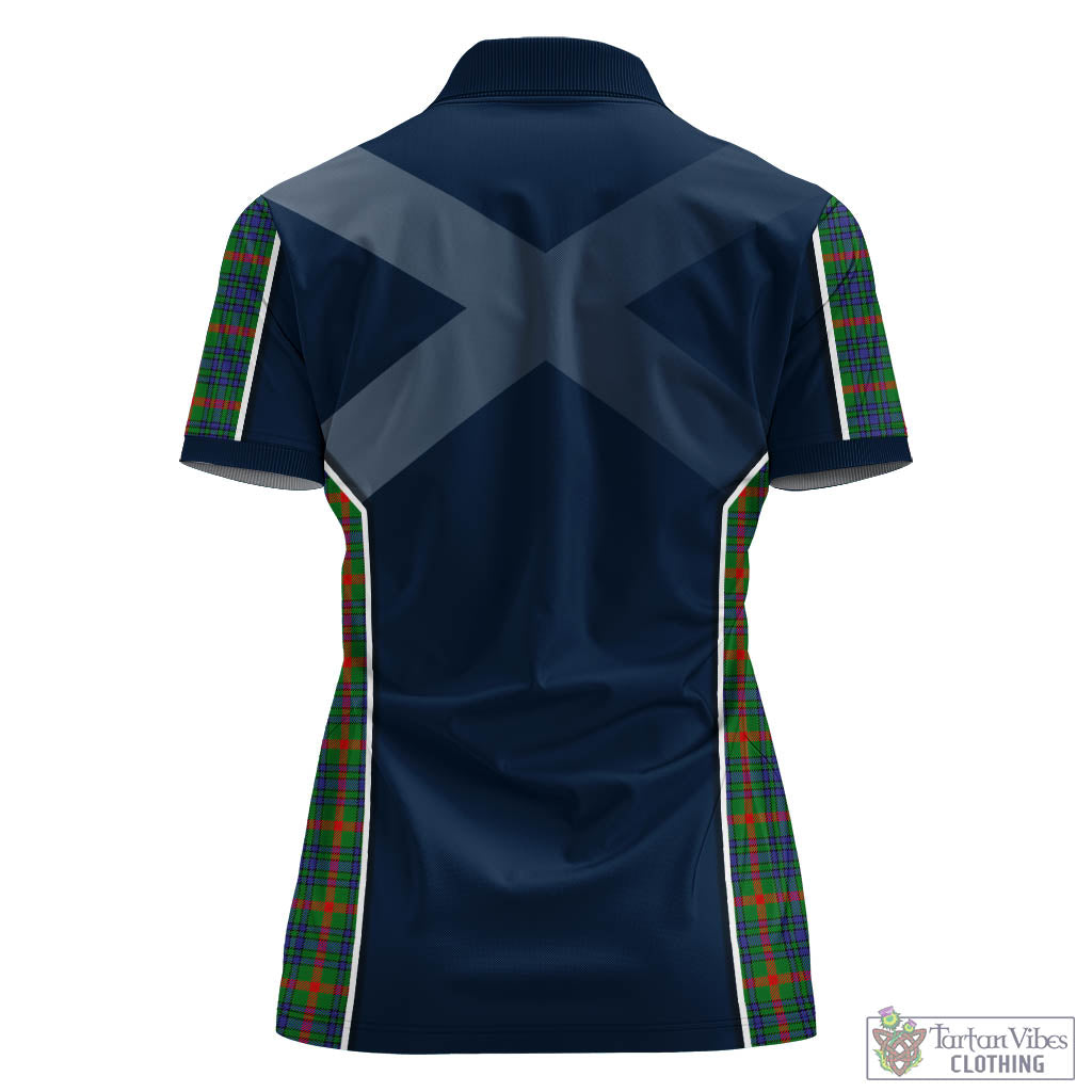 Tartan Vibes Clothing Aiton Tartan Women's Polo Shirt with Family Crest and Lion Rampant Vibes Sport Style