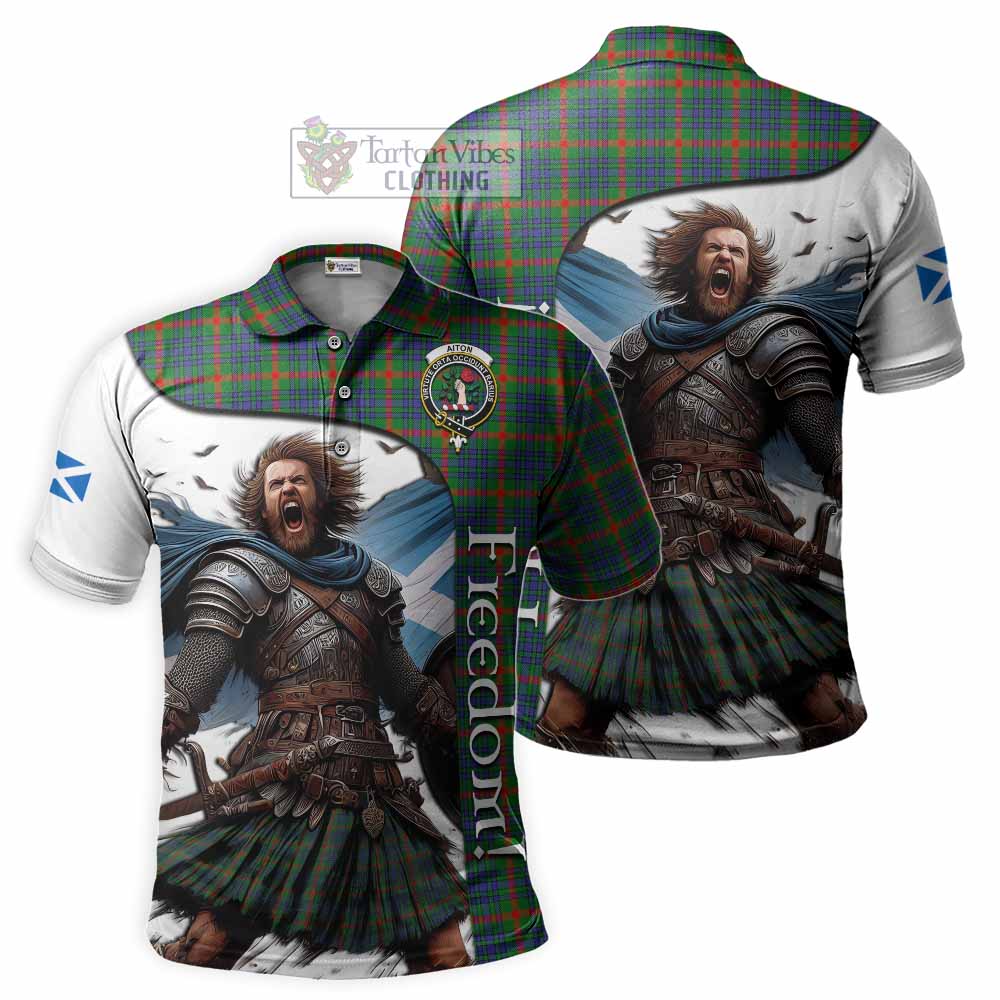 Tartan Vibes Clothing Aiton Crest Tartan Polo Shirt Inspired by the Freedom of Scottish Warrior