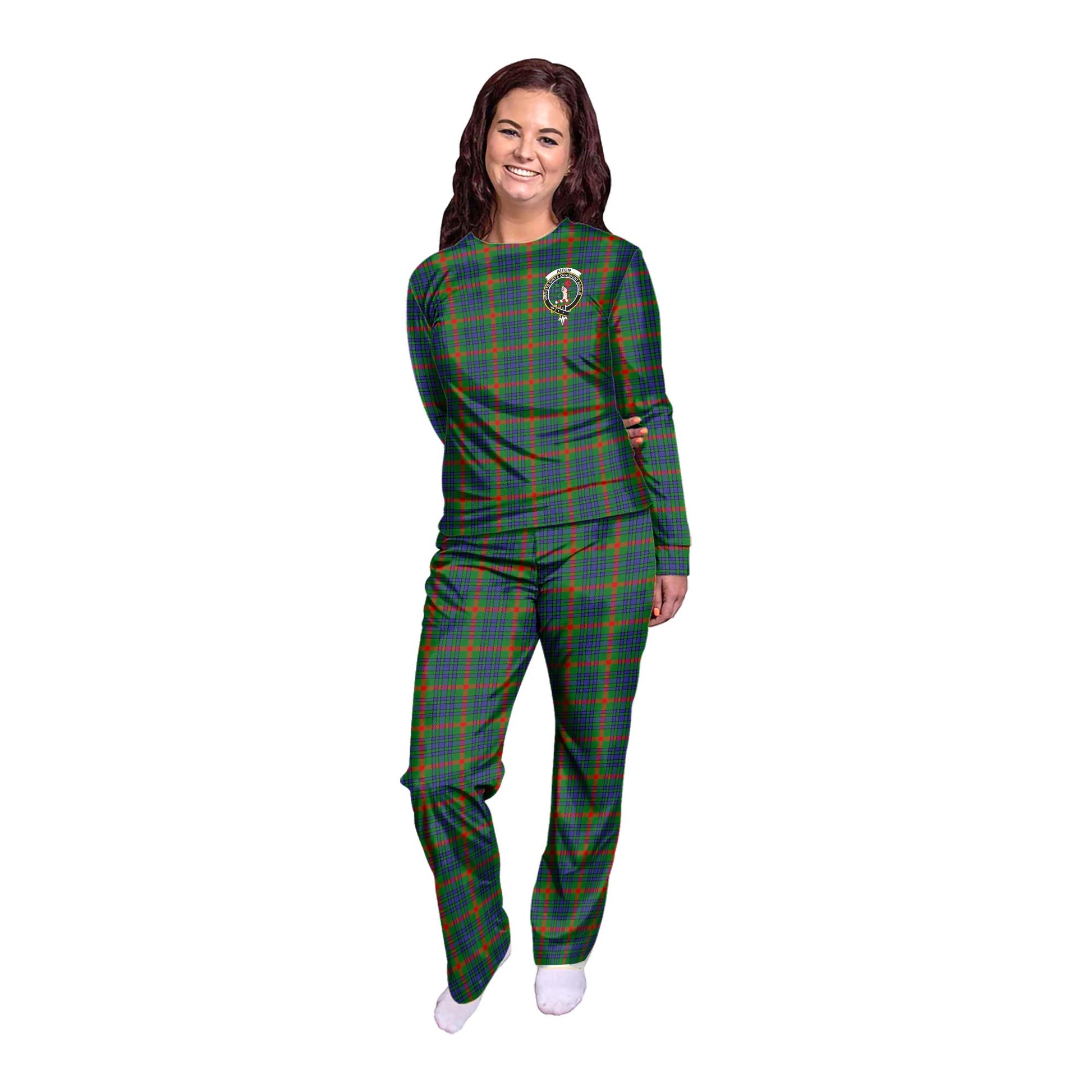 Aiton Tartan Pajamas Family Set with Family Crest - Tartan Vibes Clothing