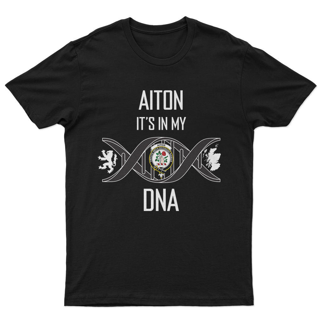 Aiton Family Crest DNA In Me Mens T Shirt - Tartanvibesclothing