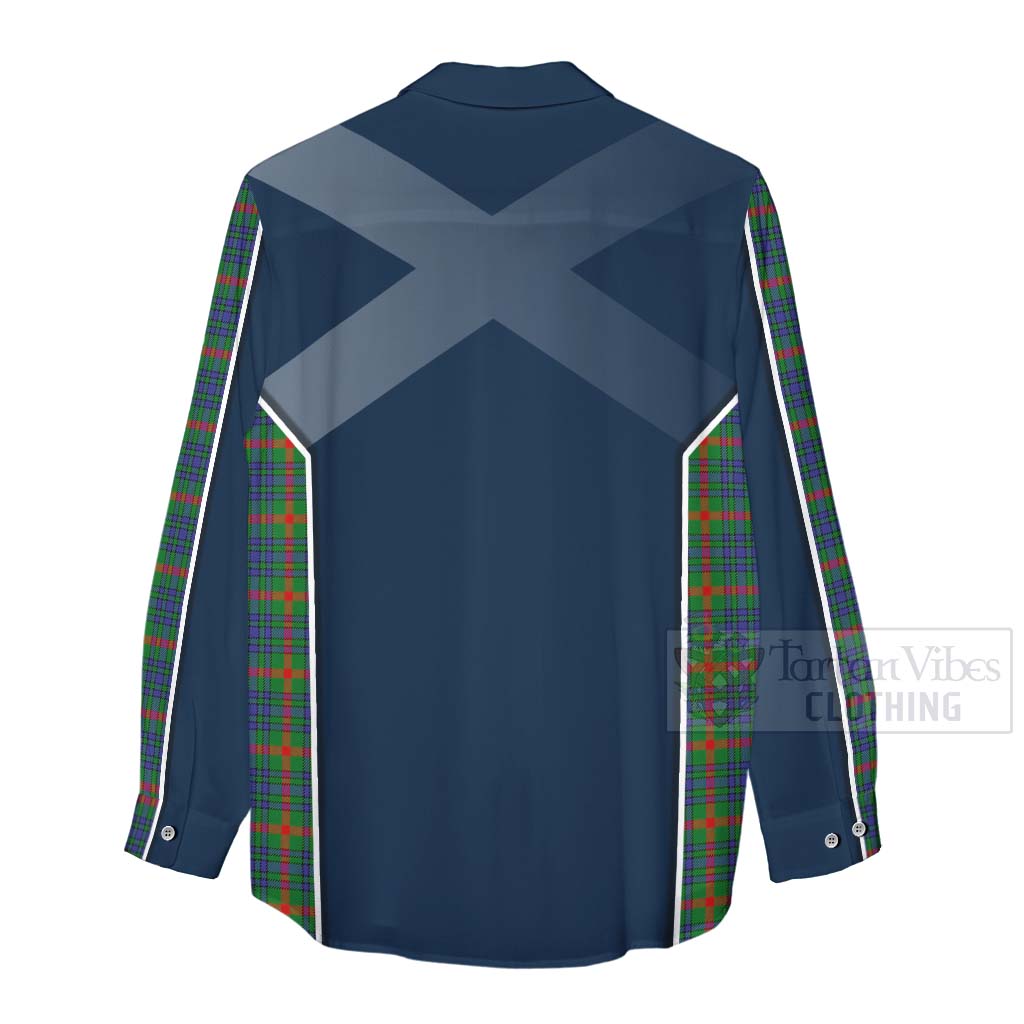 Tartan Vibes Clothing Aiton Tartan Women's Casual Shirt with Family Crest and Scottish Thistle Vibes Sport Style