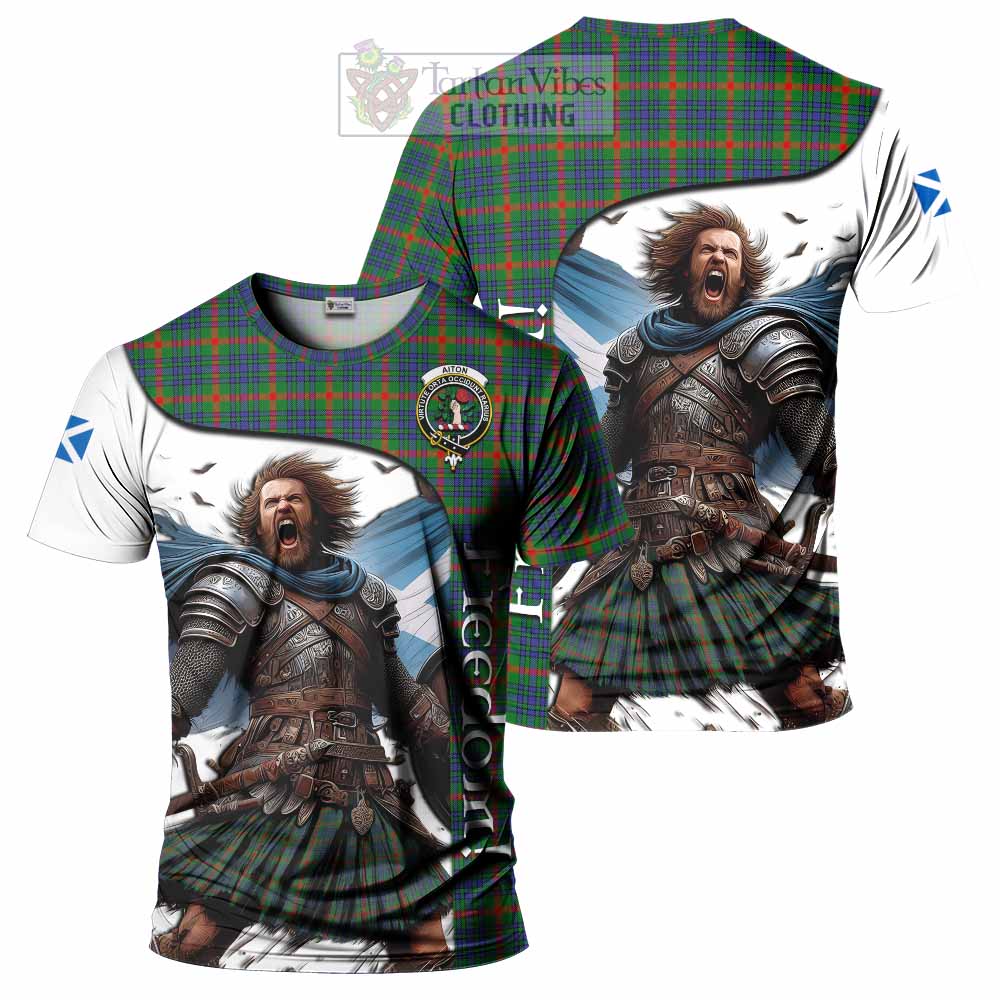 Aiton Crest Tartan T-Shirt Inspired by the Freedom of Scottish Warrior