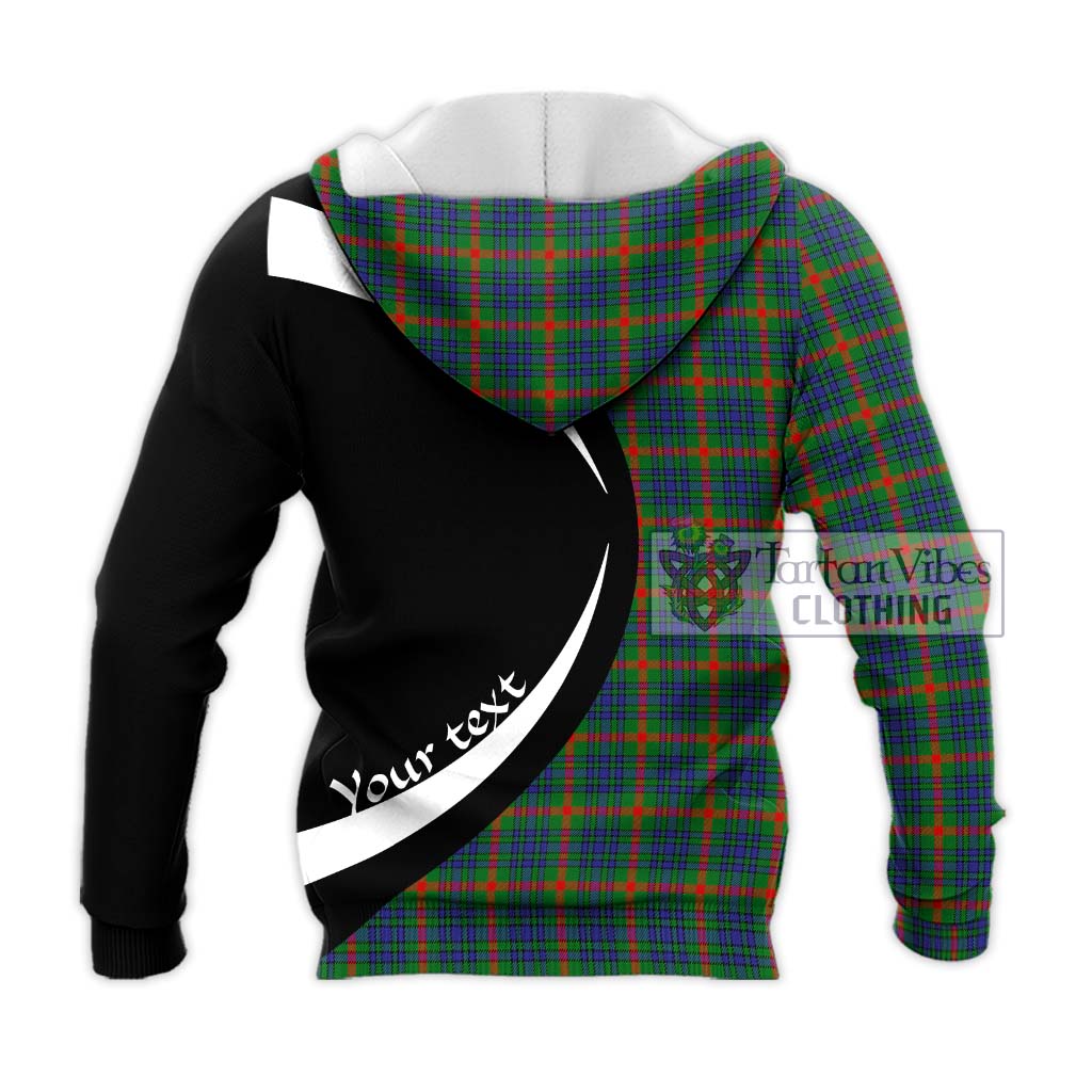 Aiton Tartan Knitted Hoodie with Family Crest Circle Style - Tartan Vibes Clothing