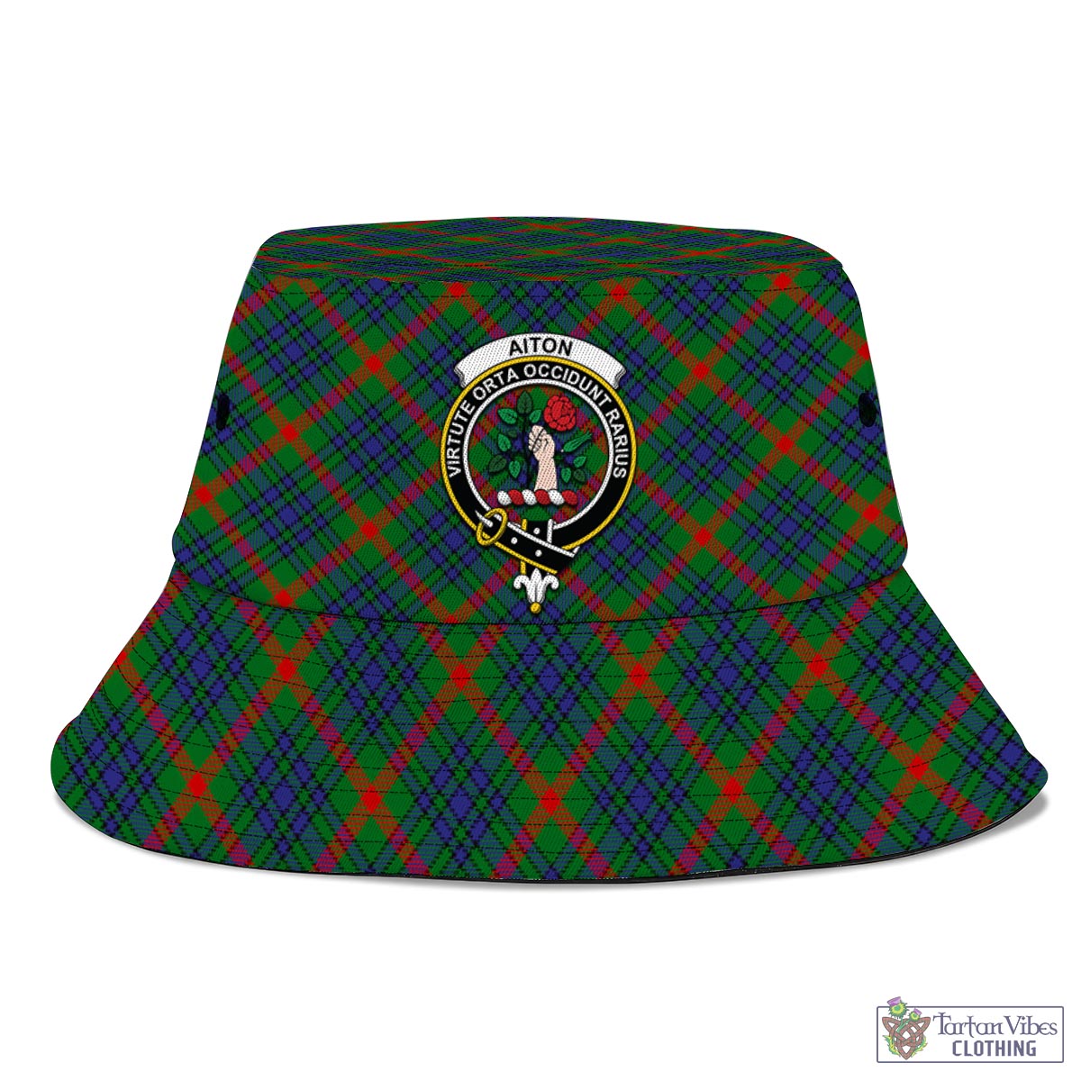 Tartan Vibes Clothing Aiton Tartan Bucket Hat with Family Crest