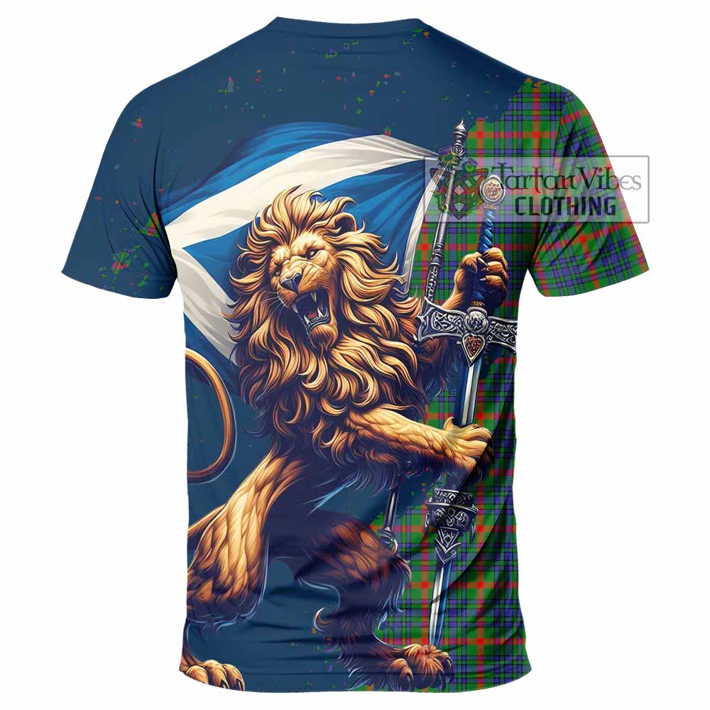 Tartan Vibes Clothing Aiton Tartan Family Crest T-Shirt with Scottish Majestic Lion