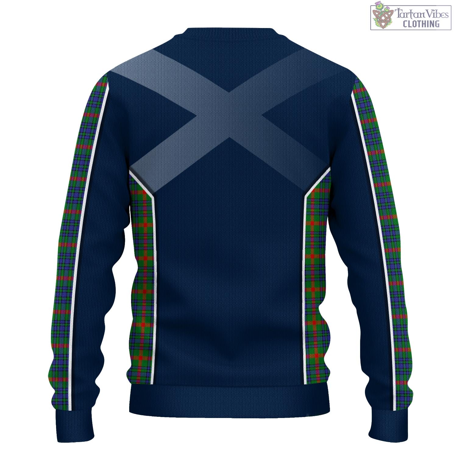 Tartan Vibes Clothing Aiton Tartan Knitted Sweatshirt with Family Crest and Scottish Thistle Vibes Sport Style