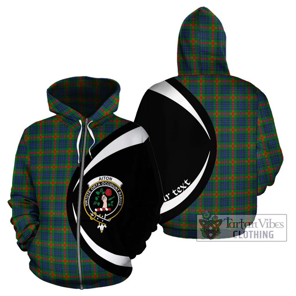 Tartan Vibes Clothing Aiton Tartan Hoodie with Family Crest Circle Style